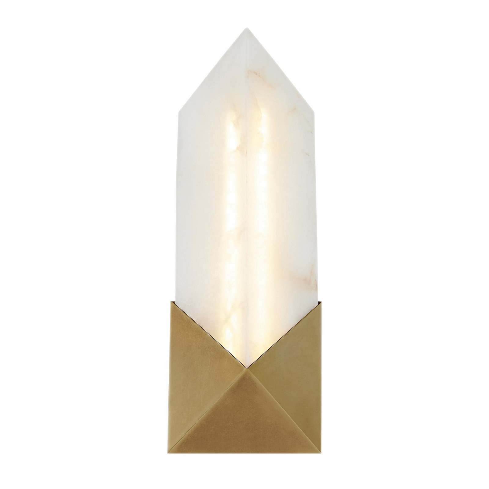 LED-vegglampe CAESAR, gammel messing, høyde 31 cm Metall/alabaster