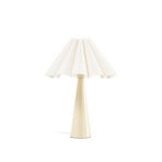 Lotte-pöytävalaisin, korkeus 50 cm, beige, E27, metalli / tekstiili – Lindby
