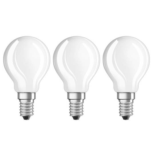 LED-lamppu E14 4W, lämmin valkoinen, 470 lm, 3 kpl