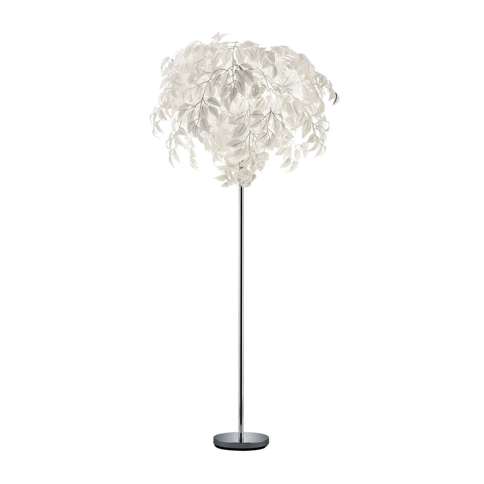 Stehlampe Leavy, Höhe 180 cm, chrom/weiß, Metall/Kunststoff