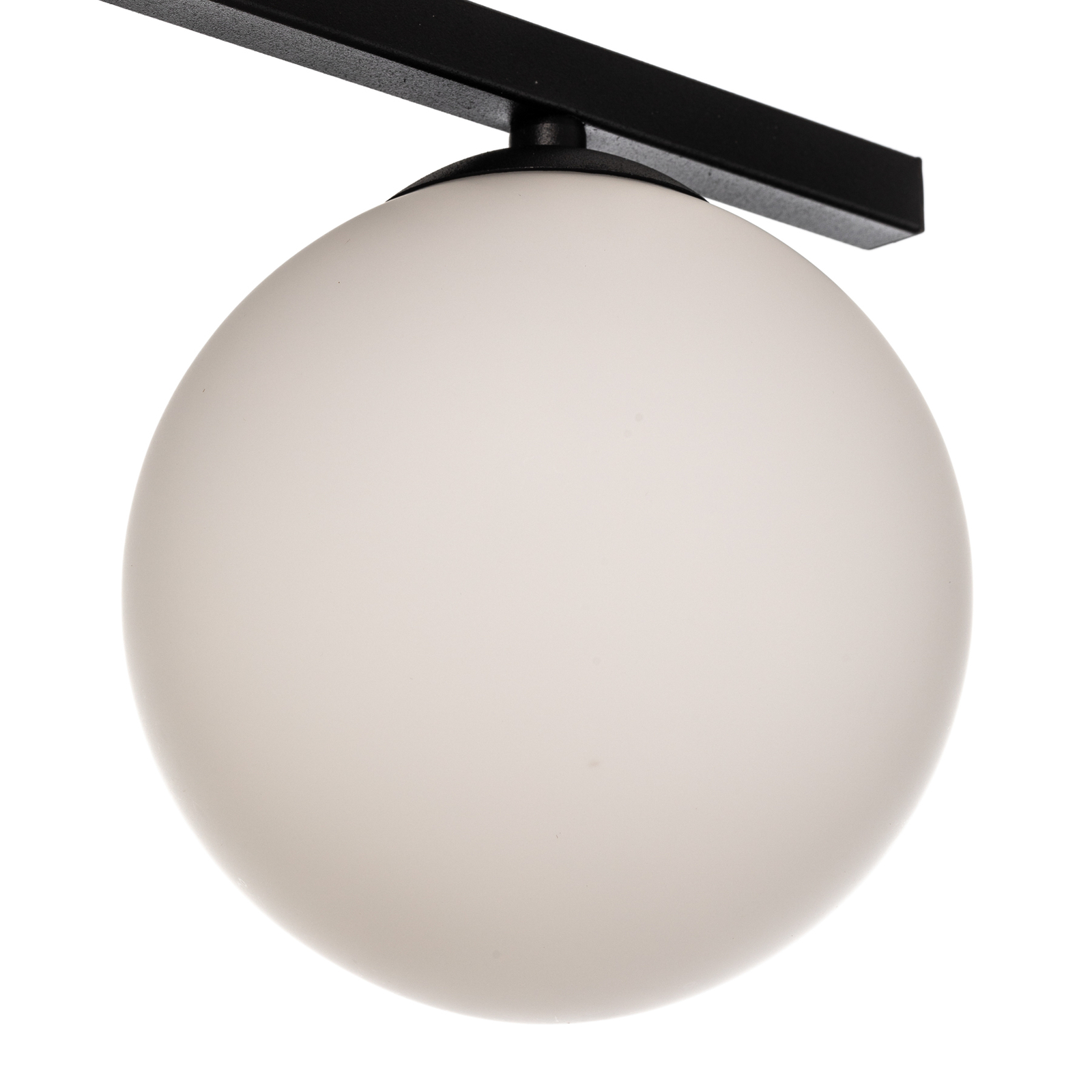 Smart ceiling lamp, black/opal, 3-bulb