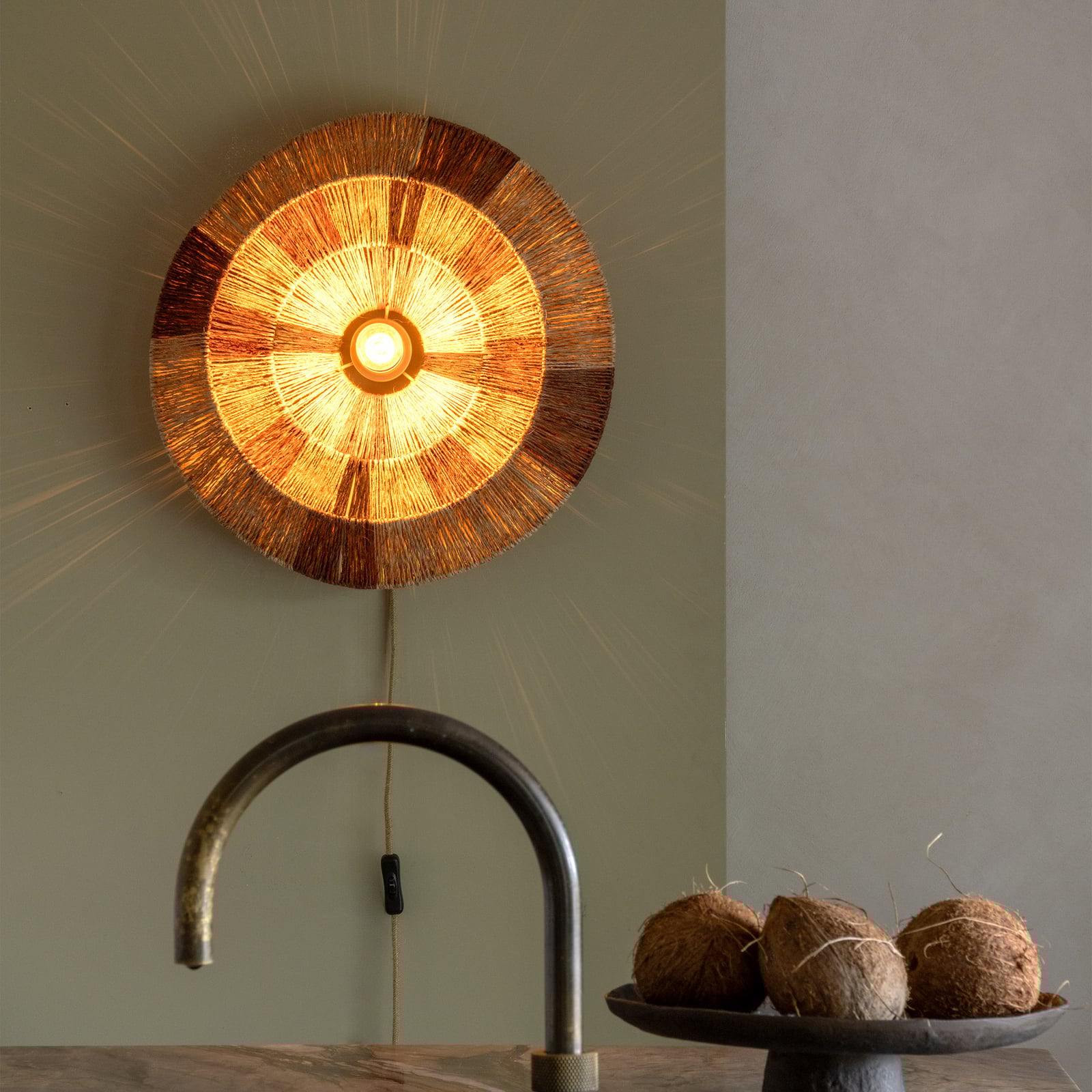 GOOD & MOJO Applique Serengeti, Ø45cm, marrone, juta, spina