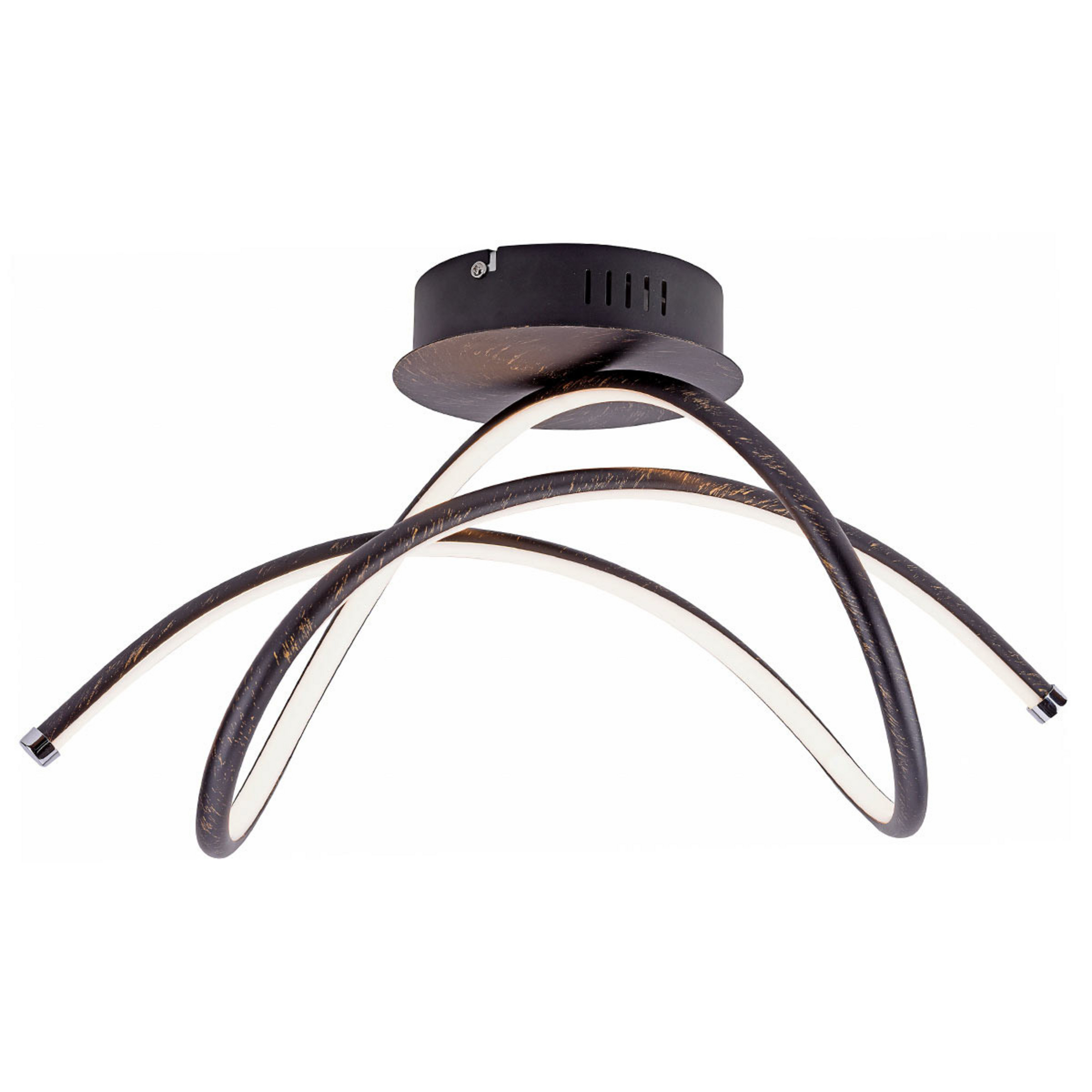 LED-loftlampe Violetta, kurvet, rust