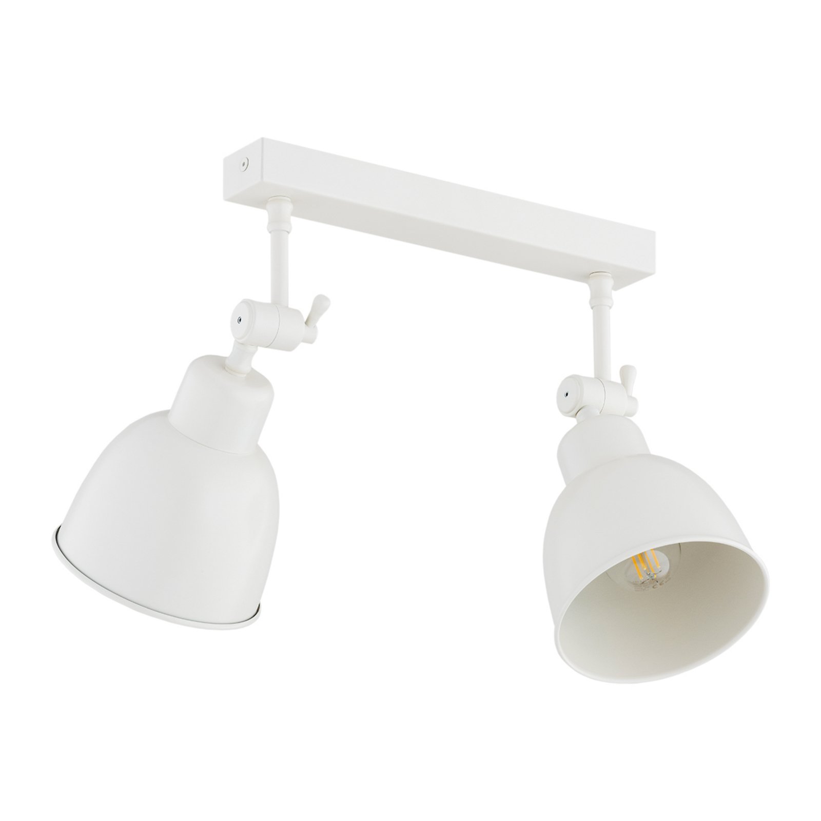 Wandleuchte Emoti, beige, 2-flammig, Stahl, Länge 27 cm