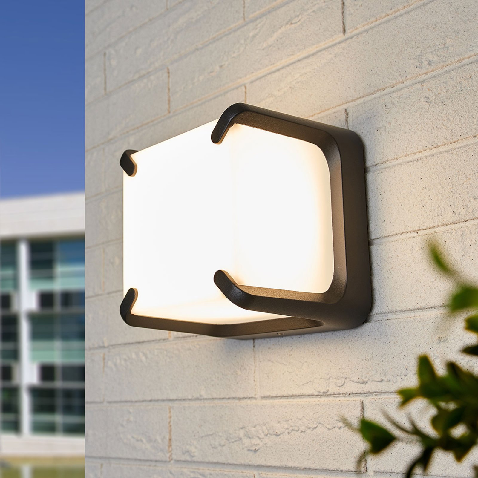 Eco-Light Square Armor LED outdoor wall light, die-cast aluminium, polycarbonate, 11 W, energy efficiency: A+, W: 15 cm, H: 15 cm