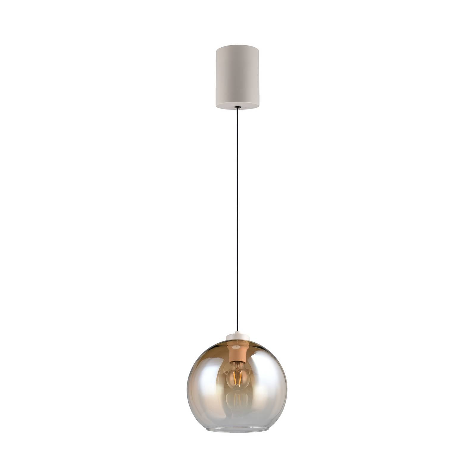 Hängeleuchte Liora, amber, Ø 25 cm, Glas, E27