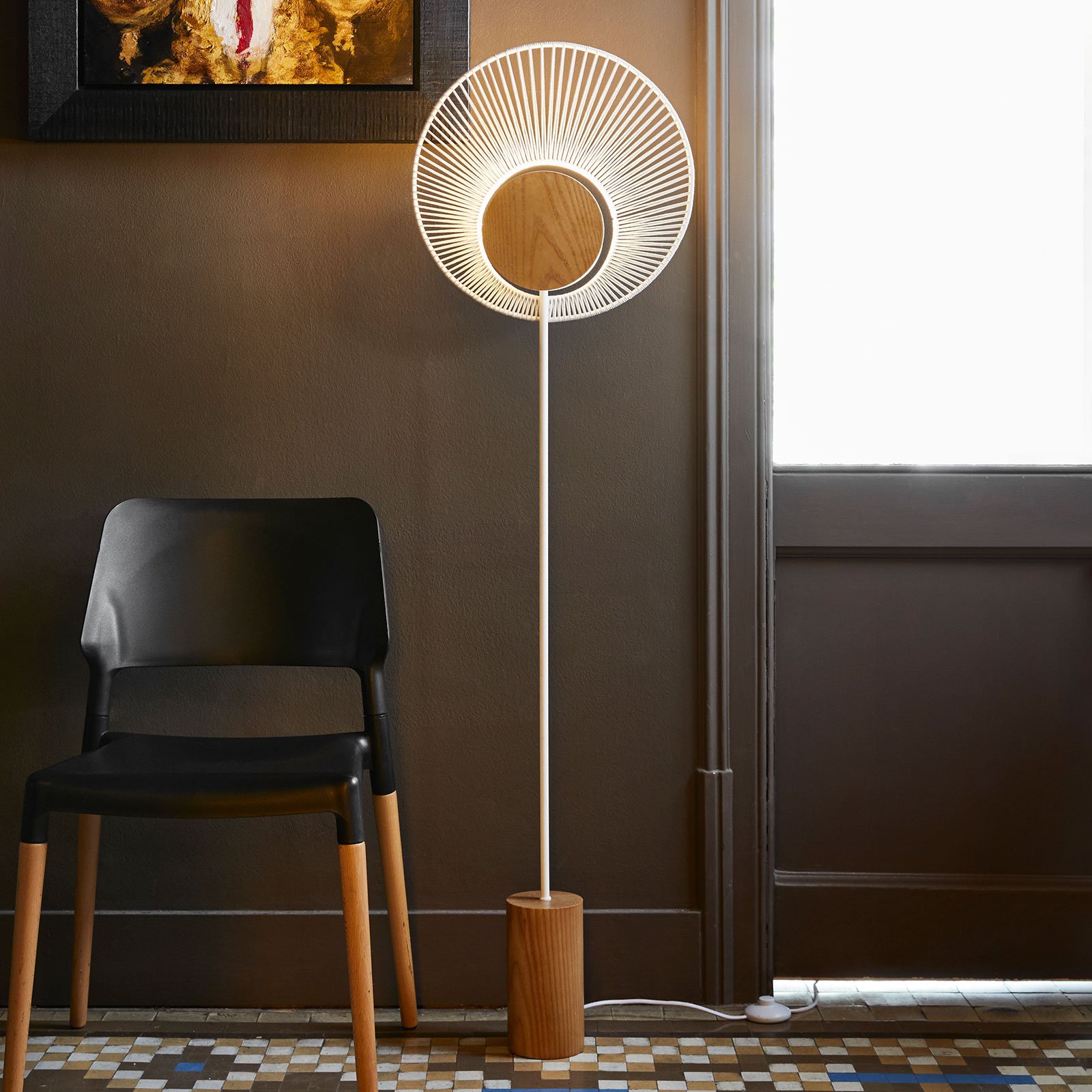 Forestier Oyster lampă de podea designer, alb