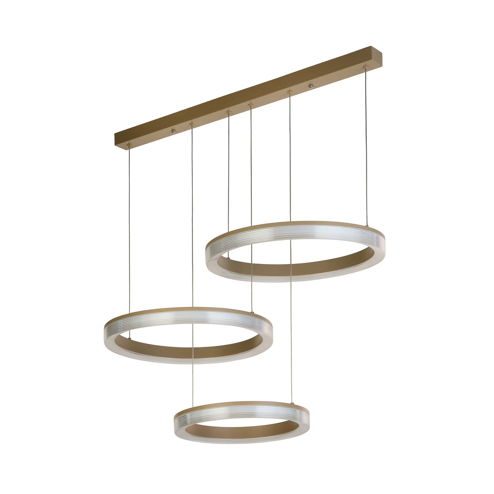 LED-Hängeleuchte Lumen Rings 3-fl. sand, CCT, Eisen, dimmbar LED-Hängeleuchte Lumen Rings 3-fl. sand, CCT, Eisen, dimmbar
