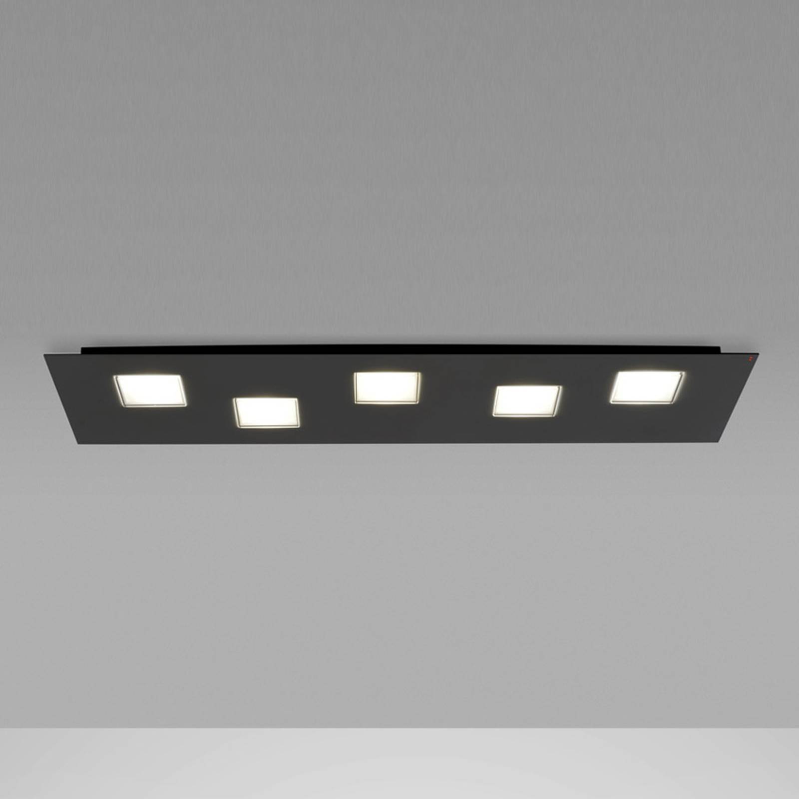 Lampa sufitowa LED Quarter, czarna, długość 70 cm