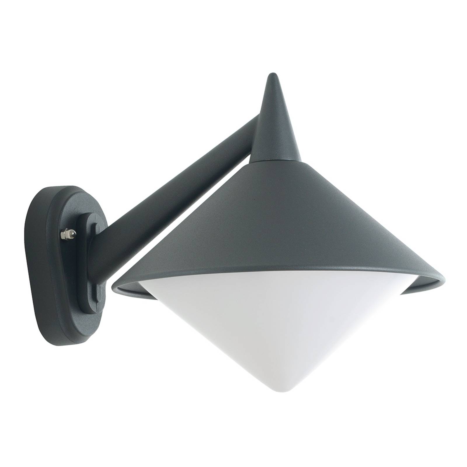 Wandleuchte A-282563 Graphit Aluguss Opal Polycarbonat - black - LCD