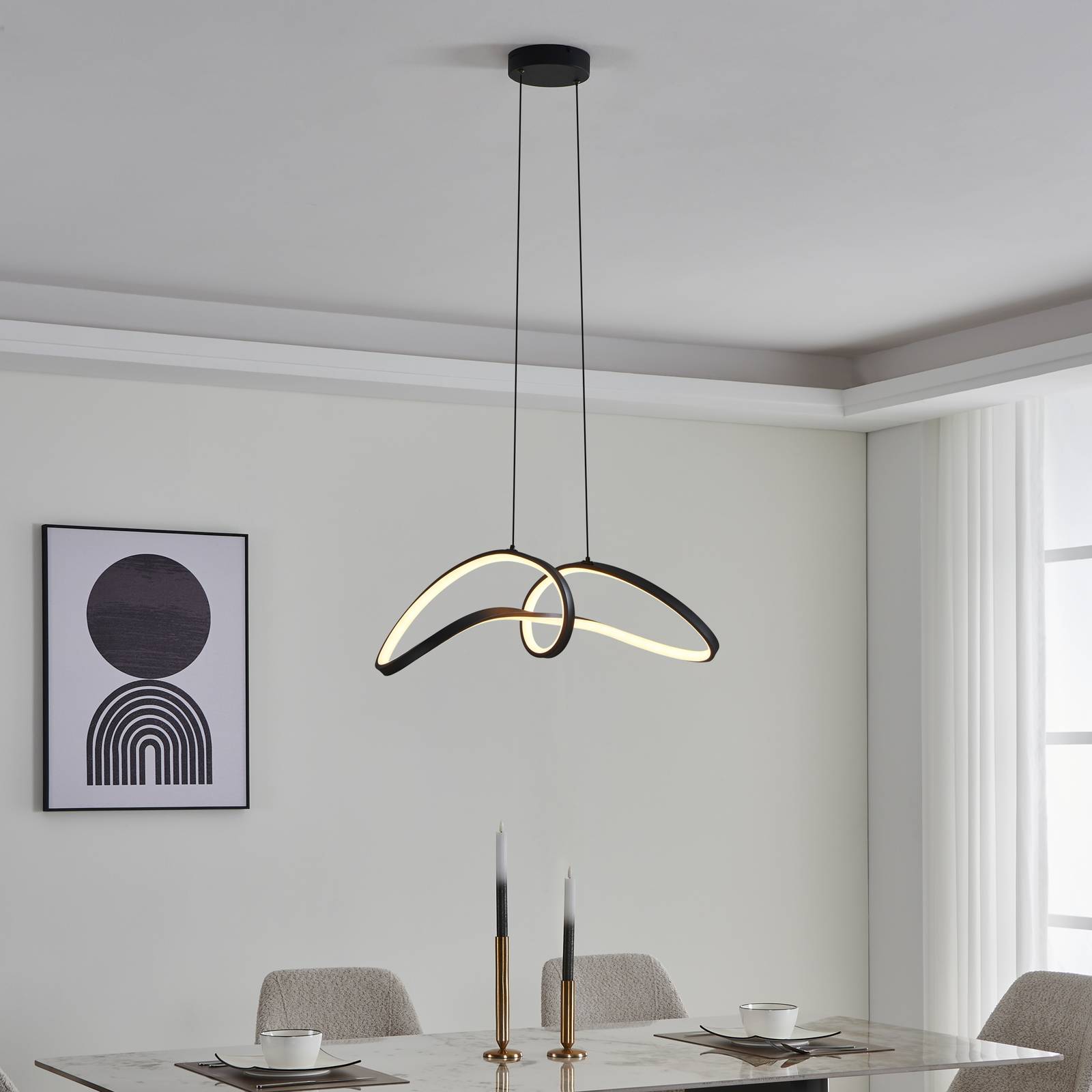 EGLO connect LED-Hängeleuchte Calarossa-Z, schwarz, Alu günstig online kaufen