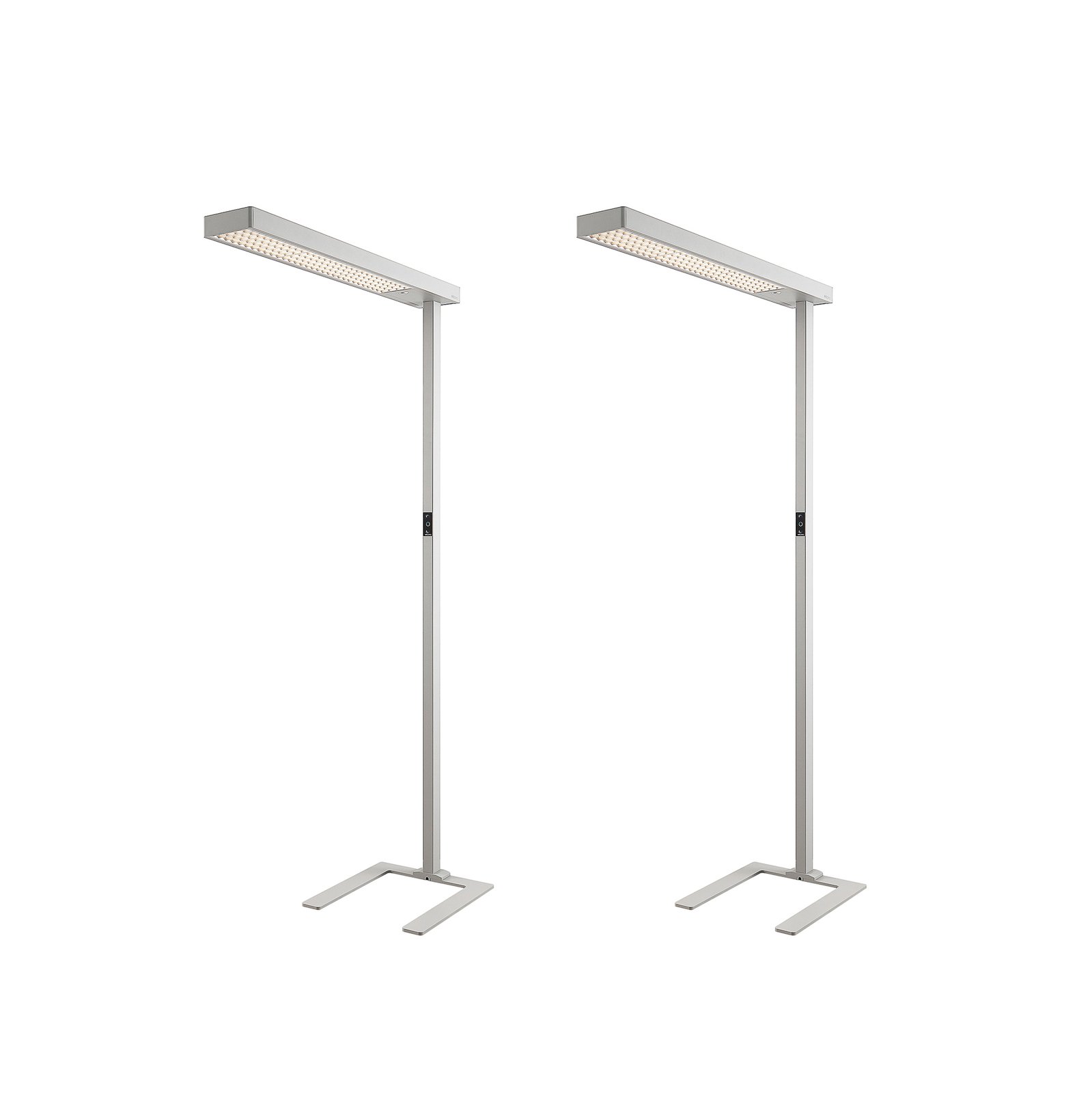 Arcchio LED office floor lamp Susi, silver, sensor, CCT, 2 units