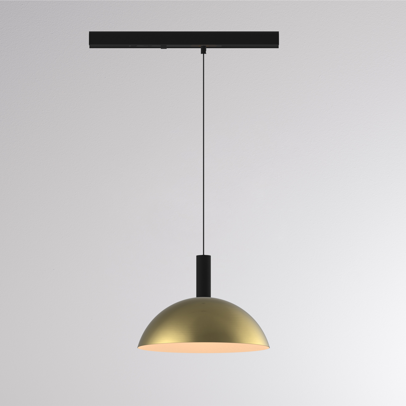 LORA II LED track pendant light, brass, Ø 24 cm, 40° CCT, 3-phase