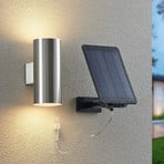 Lindby Maurun LED saules gaismas sienas lampa, sudraba krāsā