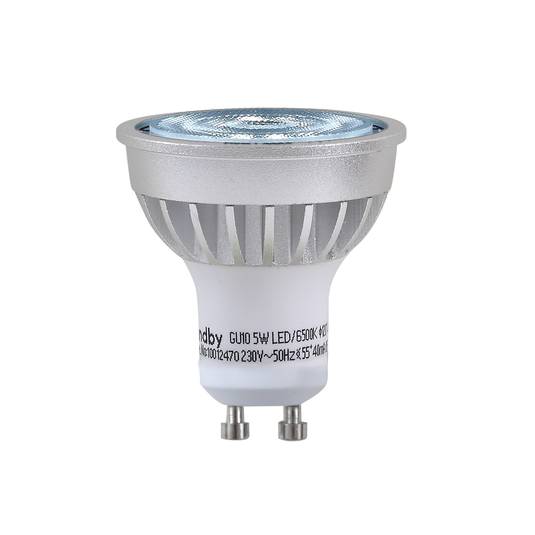Lindby LED reflektor, GU10, 5 W, opál, 6 500 K, 55°