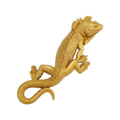 KARE Lizard vægobjekt, lakeret polyresin, 31 x 11 cm, guld
