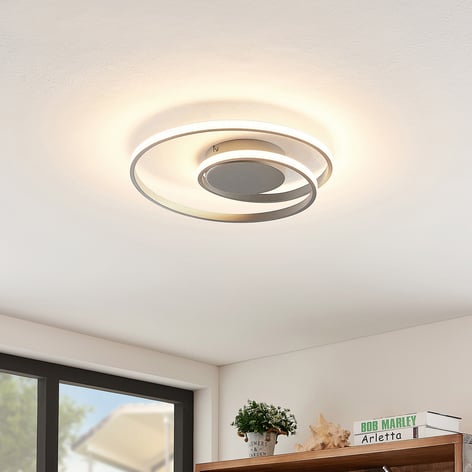 Lindby Kyron plafonnier LED, gris titane