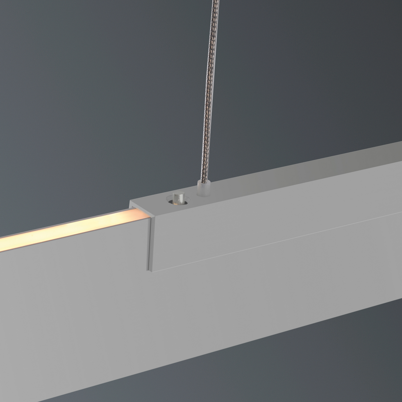 Candeeiro suspenso LED Bopp Nano 2.0, comprimento 100 cm, cor alumínio