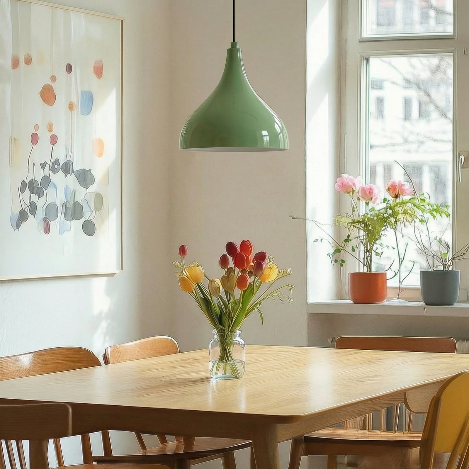 Suspension Adash, vert menthe, métal, Ø 26 cm, E27