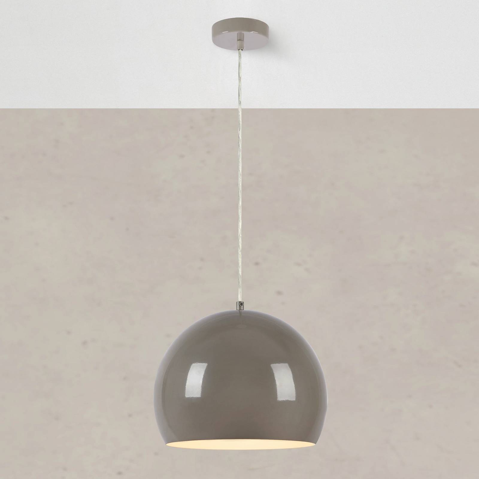 Lampa wisząca Pop, Ø 28 cm, greige, metal