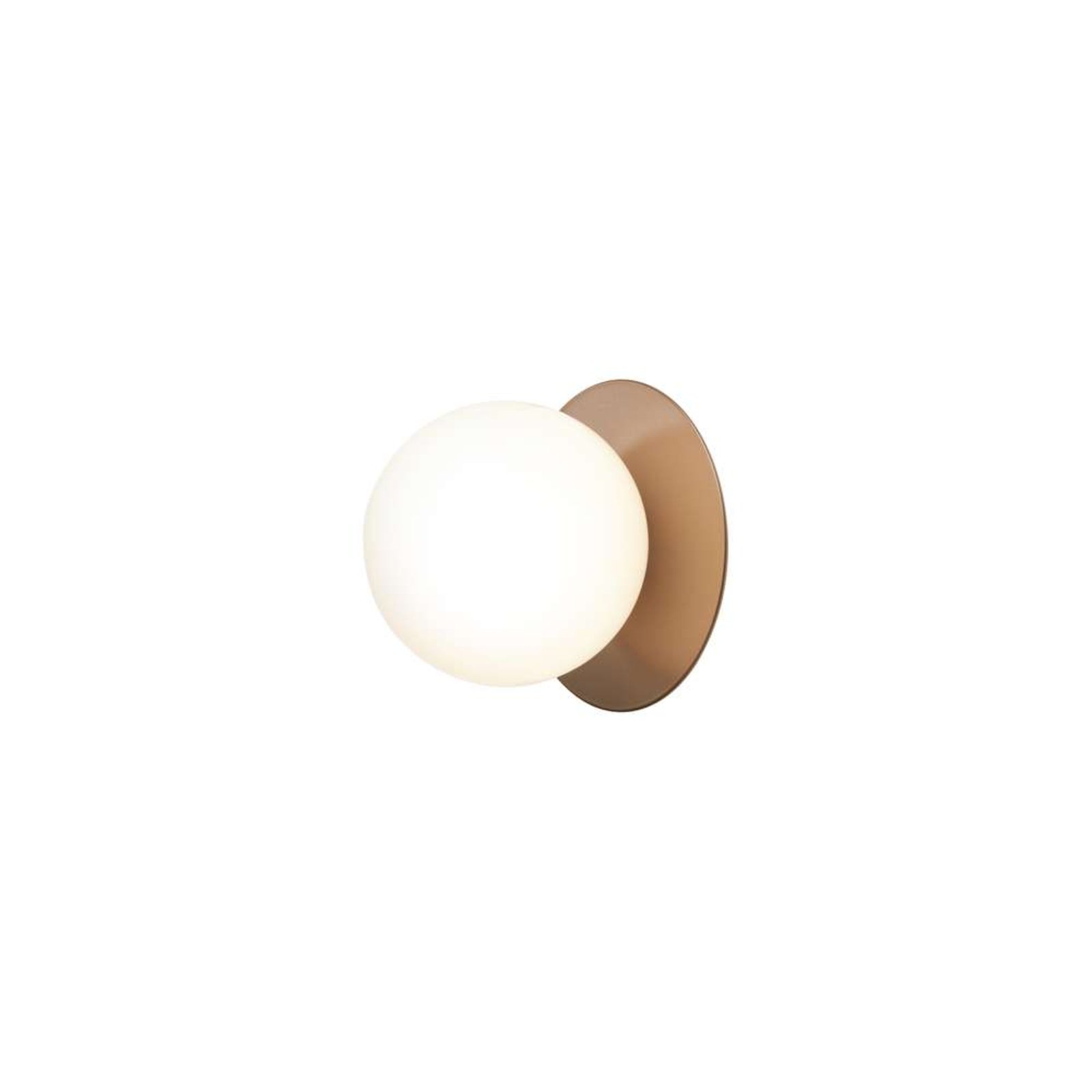 Candeeiro de parede Nuura Liila 1, IP44, Ø 16 cm, bronze/ópico