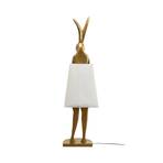 KARE Stehlampe Animal Rabbit, gold, Leinenstoff weiß, 150 cm