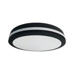 Marlon LED ceiling light, Ø 22 cm, black, plastic, IP54
