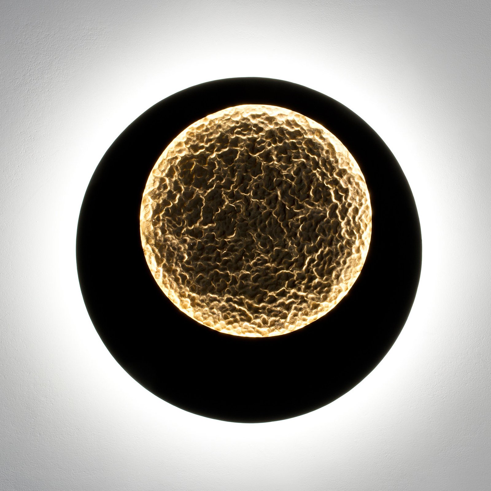 LED-Wandleuchte Plenilunio, braun-schwarz-goldfarben, 60 cm