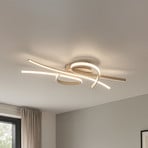 LED-Deckenlampe Biba, sandfarben, Länge 100 cm, Metall, CCT