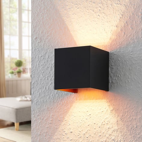 ELC Jördis wandlamp, G9, hoekig, zwart