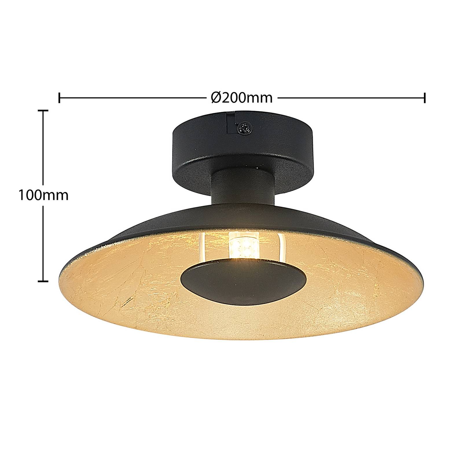 Lampa sufitowa Lindby Narisara, Ø 20 cm, G9, czarno-złoty