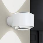 Tatra LED utomhusvägglampa, vit, Ø 10,2 cm, aluminium, upp/ner