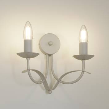 Lindby Amonja wandlamp, 2-lamps, wit