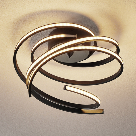 LED-taklampe Lungo svart, høyde 25 cm