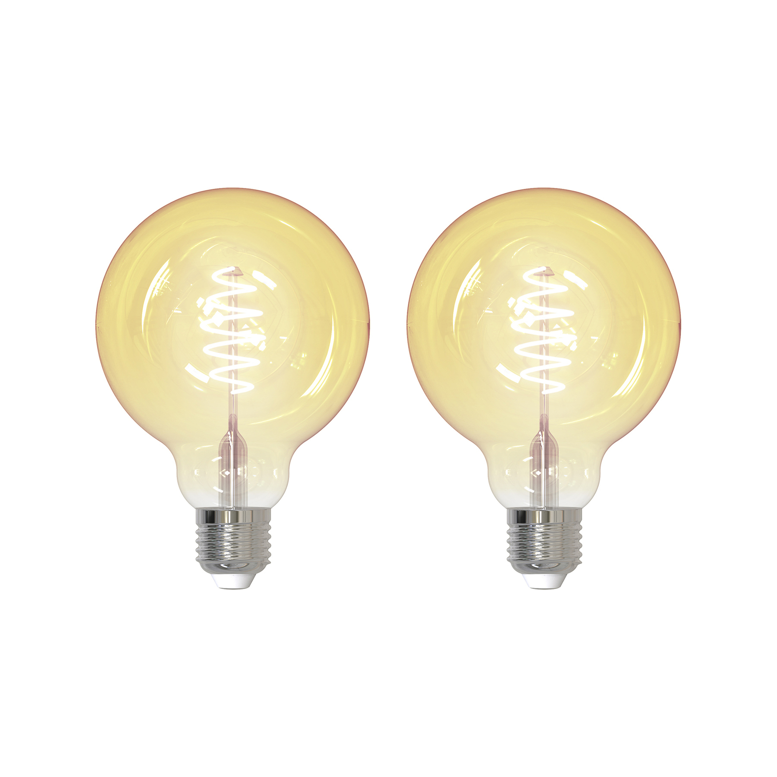 LUUMR Smart LED globe bulb 2pcs E27 G95 4,9W clear amber Tuya
