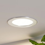 Prios LED recessed light Cadance, silver, CCT, IP44