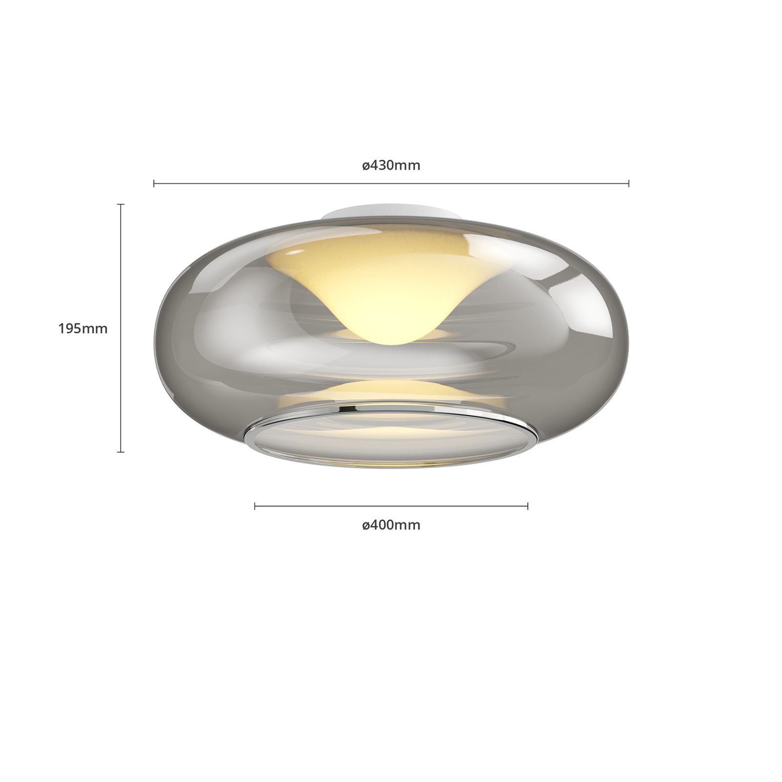 Mijo Plafondlamp Smoke/Chrome - Lucande