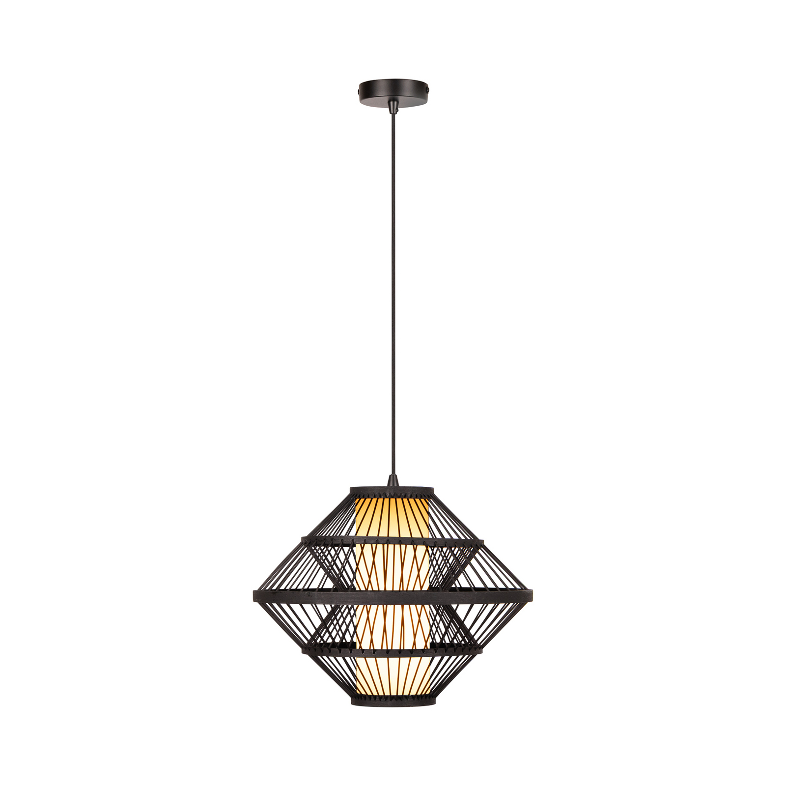 Hängeleuchte PASQUINO, schwarz, Ø 40 cm, Sperrholz, E27 Hängeleuchte PASQUINO, schwarz, Ø 40 cm, Sperrholz, E27