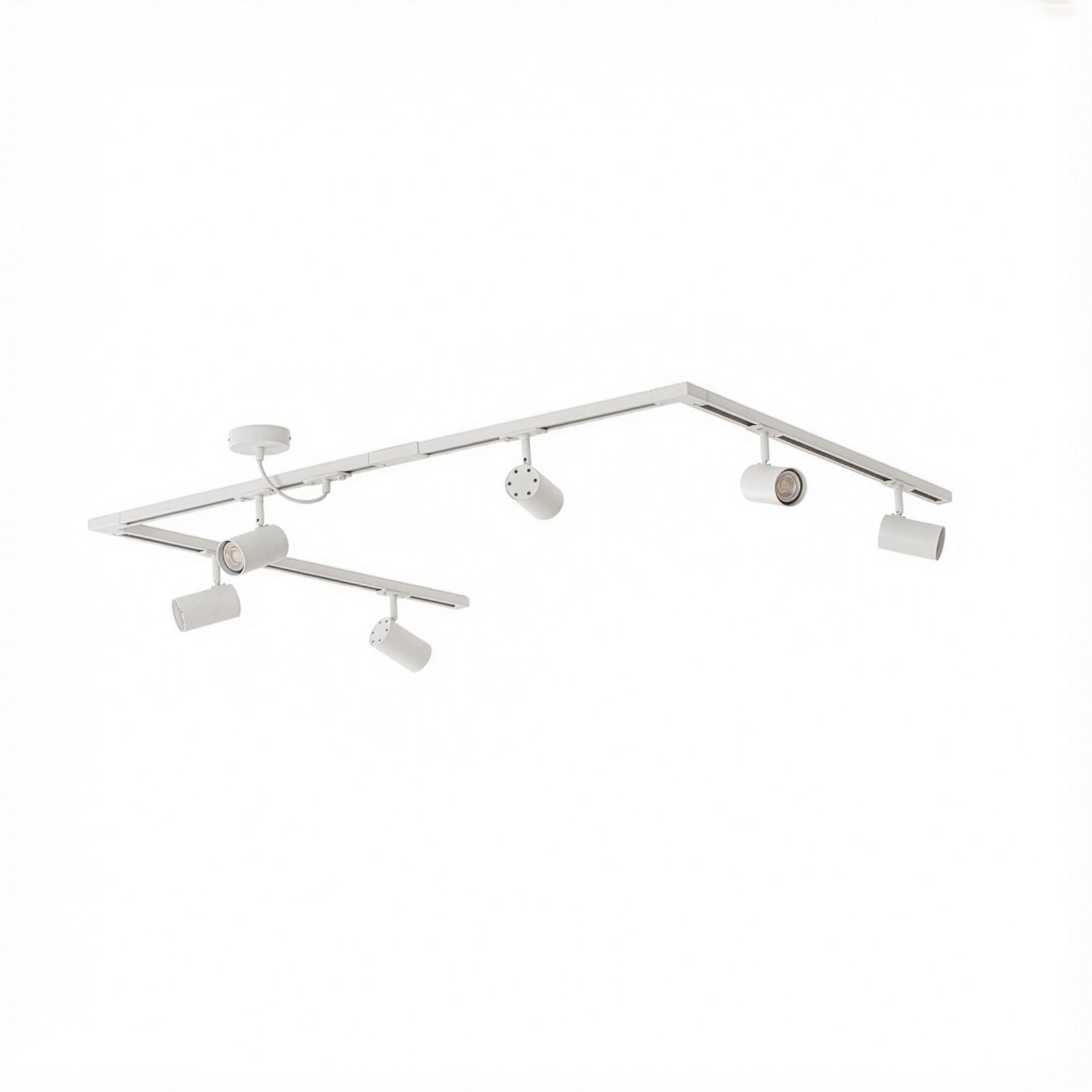 Sistem de șine Lindby Linaro, GU10, 6 becuri, alb, formă C