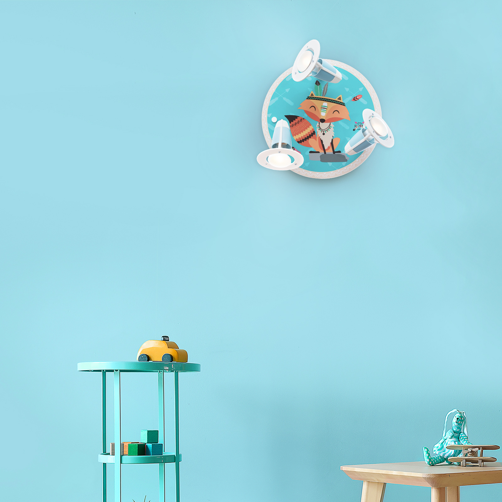 Little Indians ceiling lamp, Filip Fox, turquoise