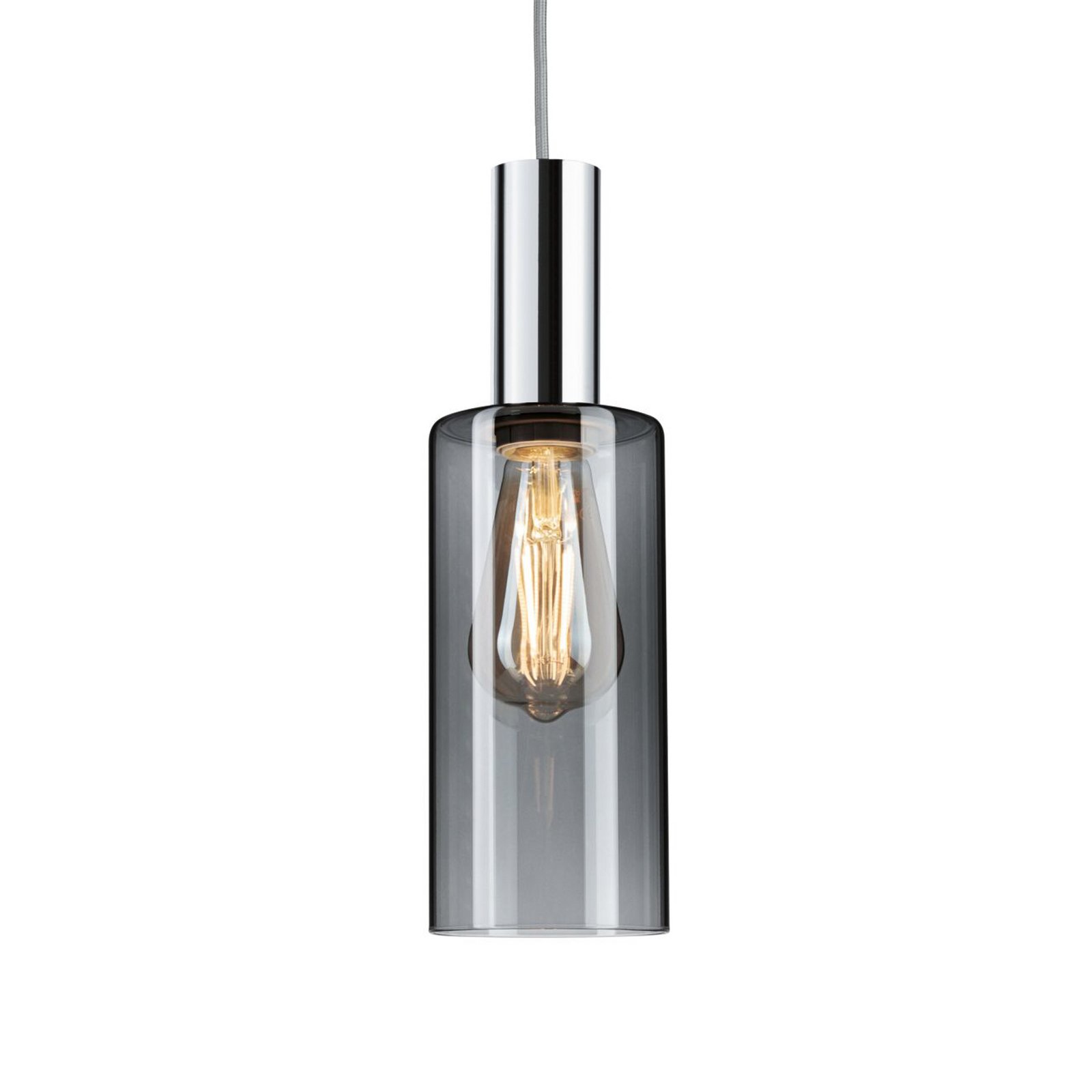 Paulmann URail-lampenkap Raja 2Easy, rookglas Ø 10 cm