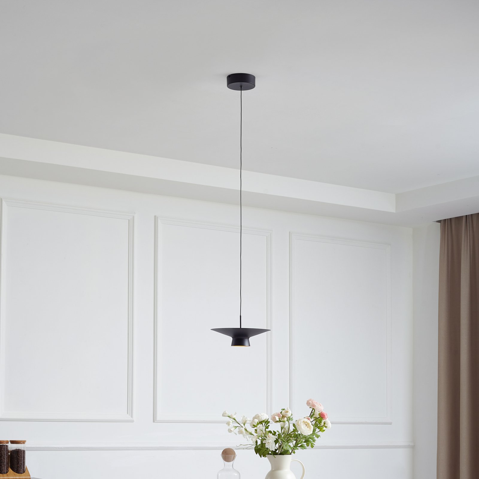 Lindby LED pendant light Norvind, 2-bulb, black, metal