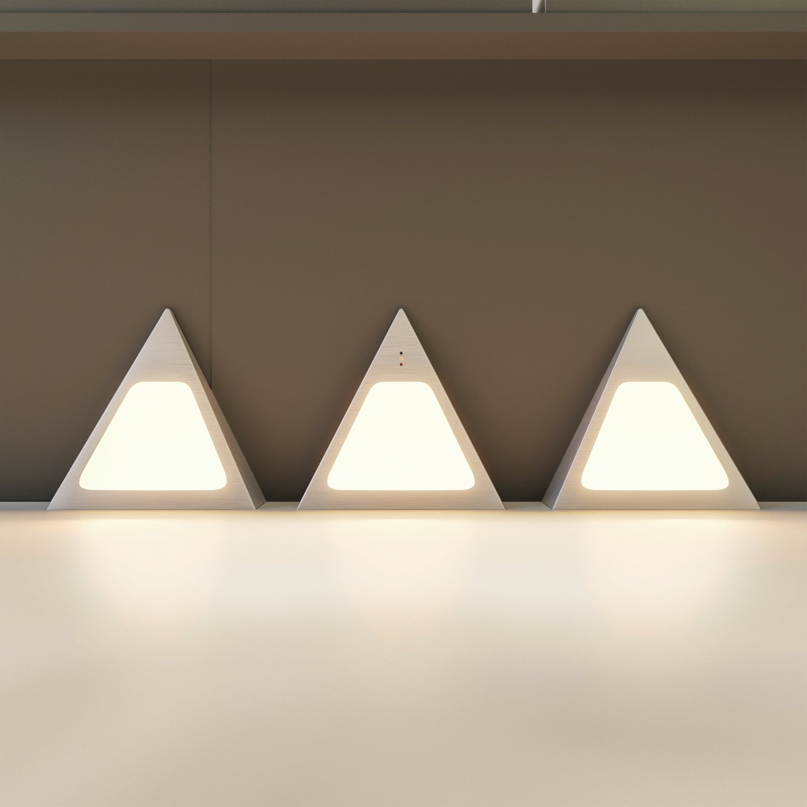 Prios Odia-LED-kaapinalusvalo, teräs, 3-lamppuinen