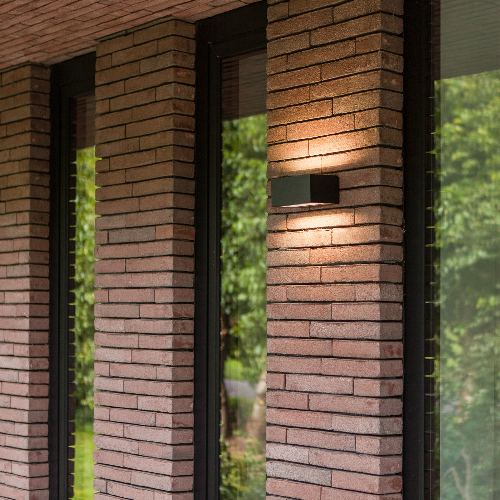 LED-Außenwandleuchte GEMINI, schwarz, 14 cm, IP54, up/down