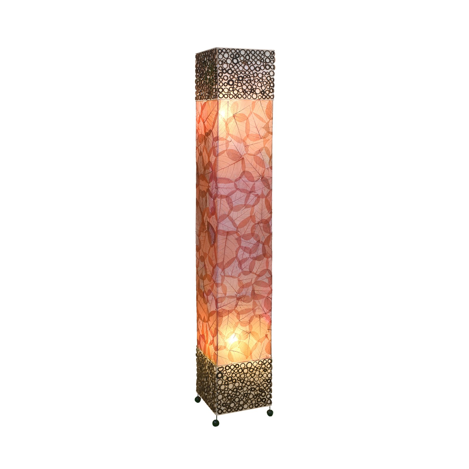 Lampa stojąca Emilian z motywem liści, wysokość 150 cm