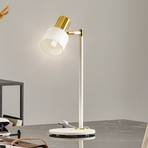 Destin table lamp adjustable white/brass