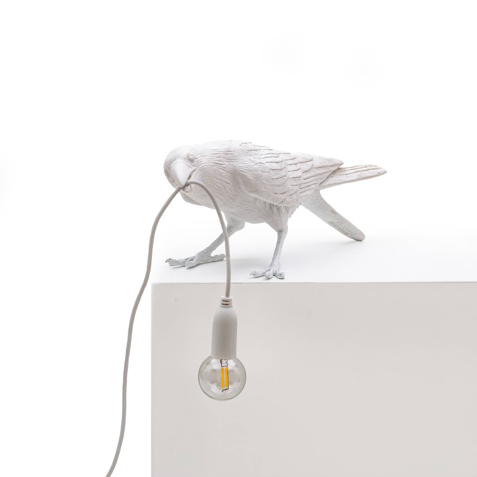 SELETTI Lampe table déco LED Bird Lamp, jouant, blanc