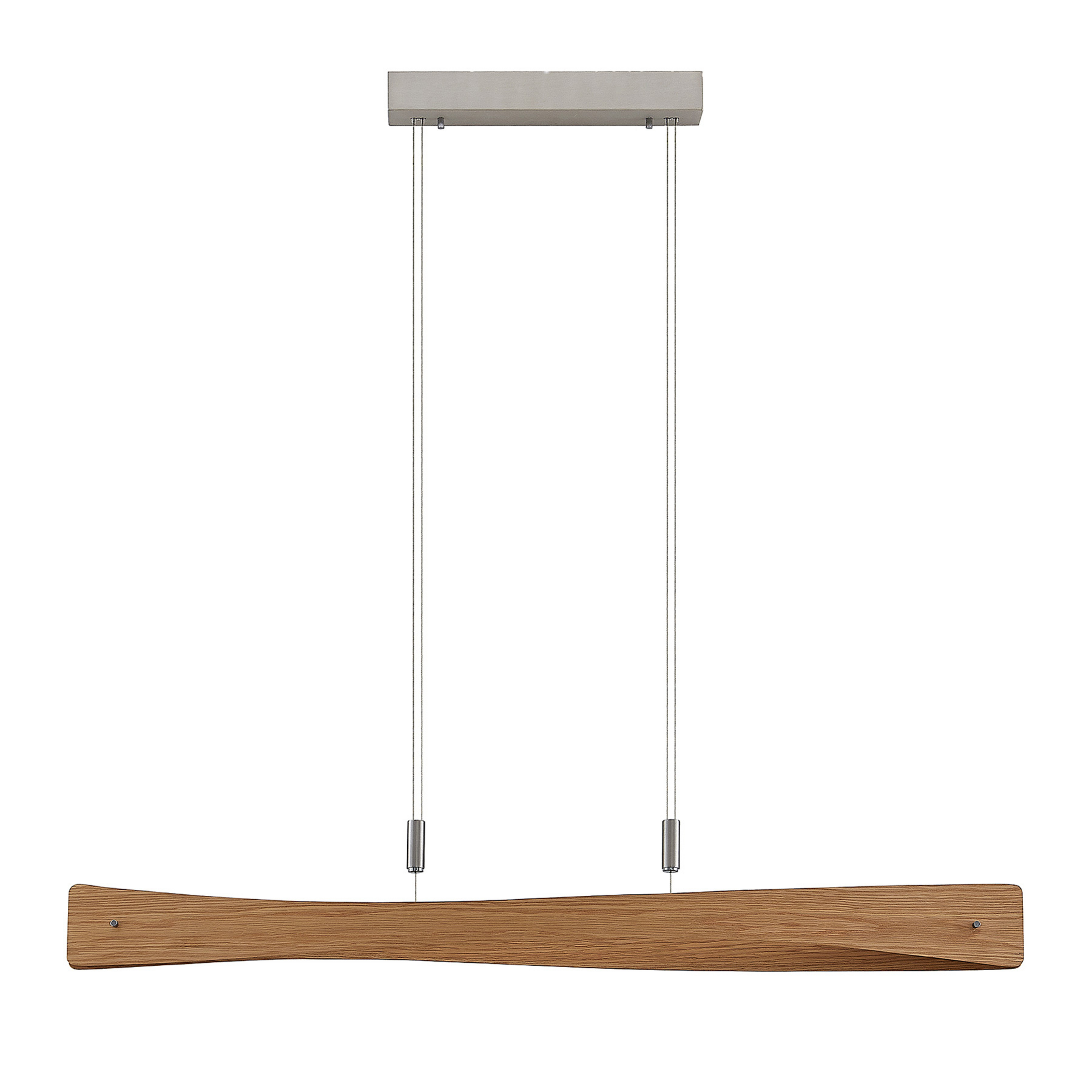 Lindby LED-Hängeleuchte Beazina, Eiche, Metall, 118cm