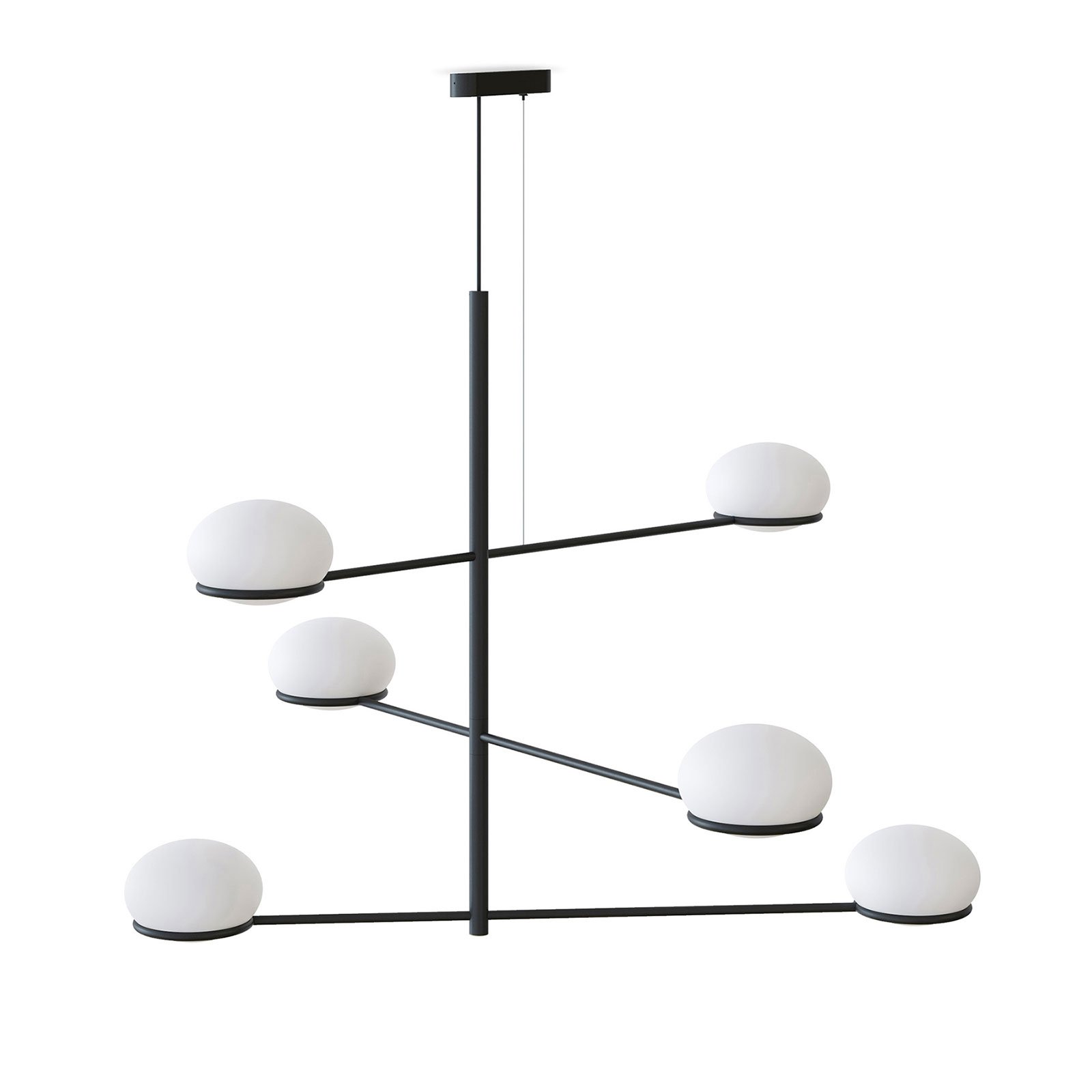 Luminária suspensa LEDS-C4 Coco Chandelier, preto/branco