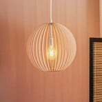 Paz pendant light wooden slats Ø 42 cm, chrome